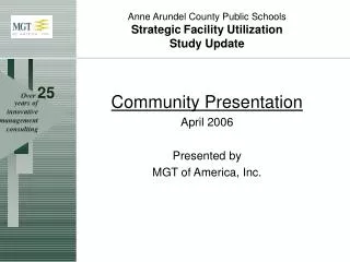 Anne Arundel County Public Schools Strategic Facility Utilization Study Update