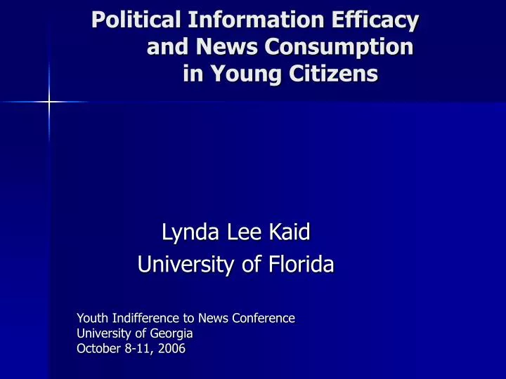 political information efficacy and news consumption in young citizens
