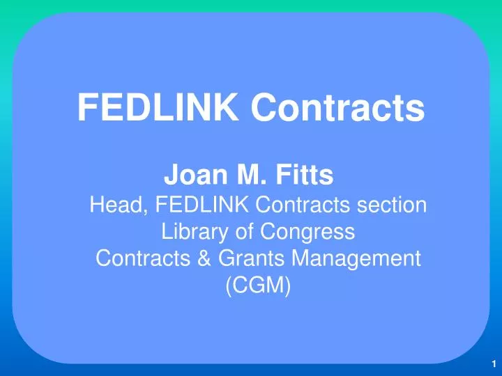 fedlink contracts