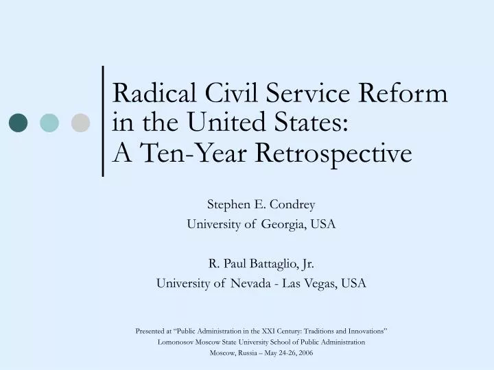 radical civil service reform in the united states a ten year retrospective
