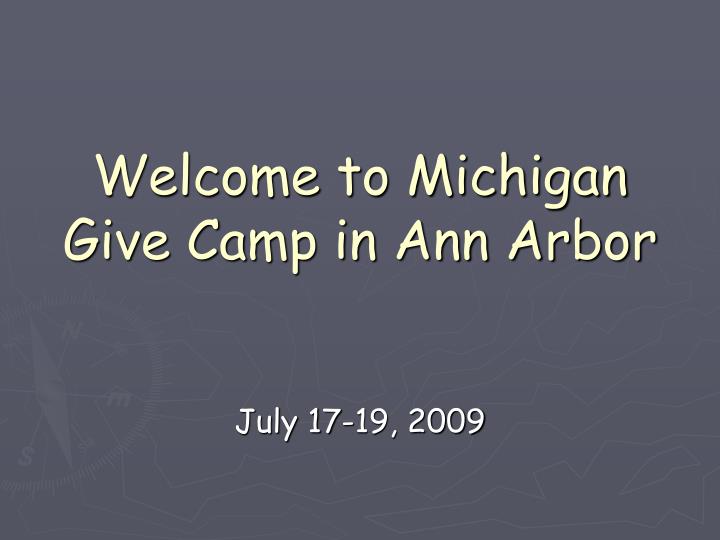 welcome to michigan give camp in ann arbor
