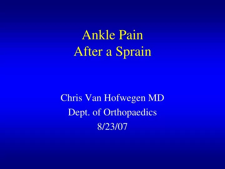 ankle pain after a sprain