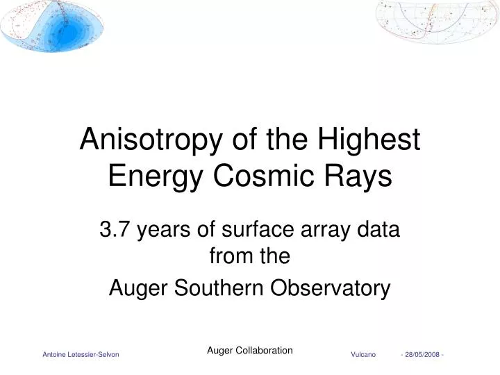 anisotropy of the highest energy cosmic rays