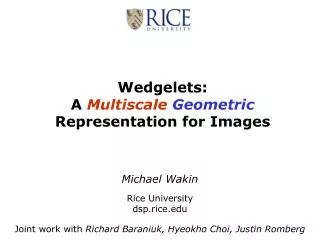 Wedgelets: A Multiscale Geometric Representation for Images