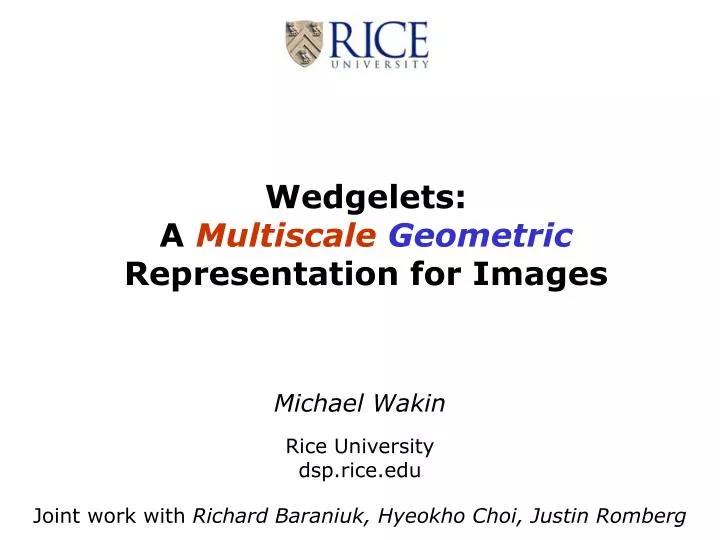 wedgelets a multiscale geometric representation for images