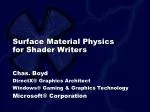 Surface Material Physics for Shader Writers - slide 1