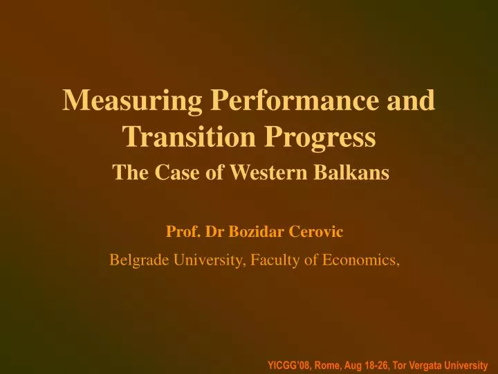 measuring performance and transition progress