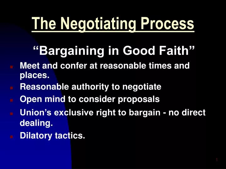 the negotiating process
