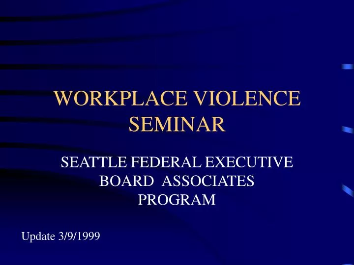 workplace violence seminar