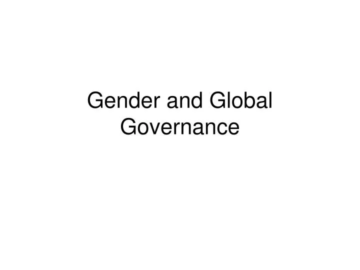 gender and global governance