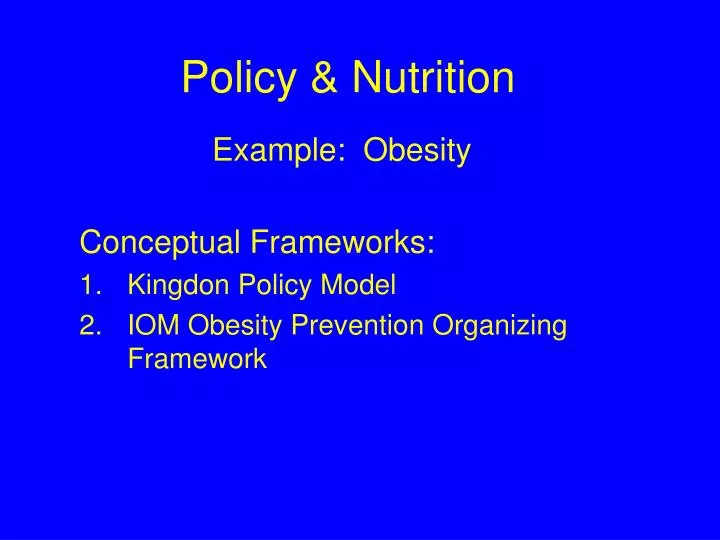 policy nutrition