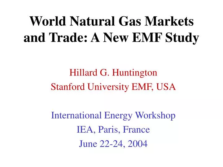 world natural gas markets and trade a new emf study