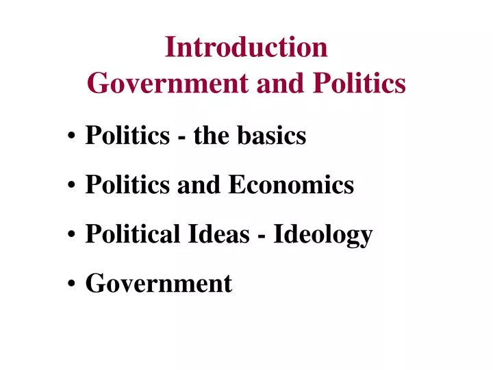 introduction government and politics