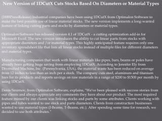 new version of 1dcutx cuts stocks based on diameters or mate