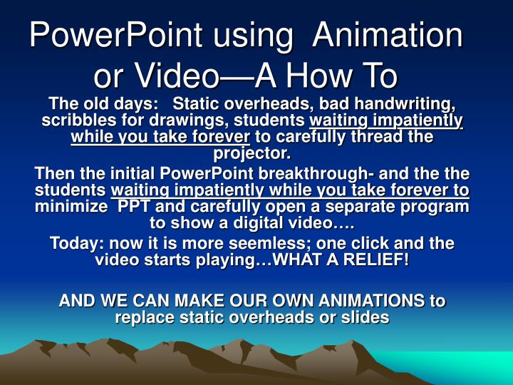 powerpoint using animation or video a how to