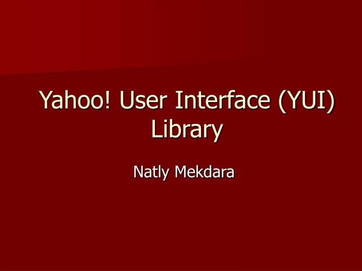 yahoo user interface yui library