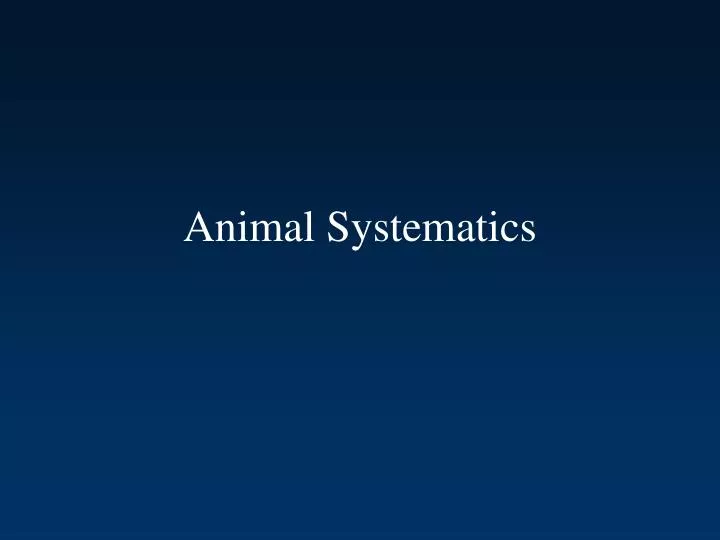 animal systematics