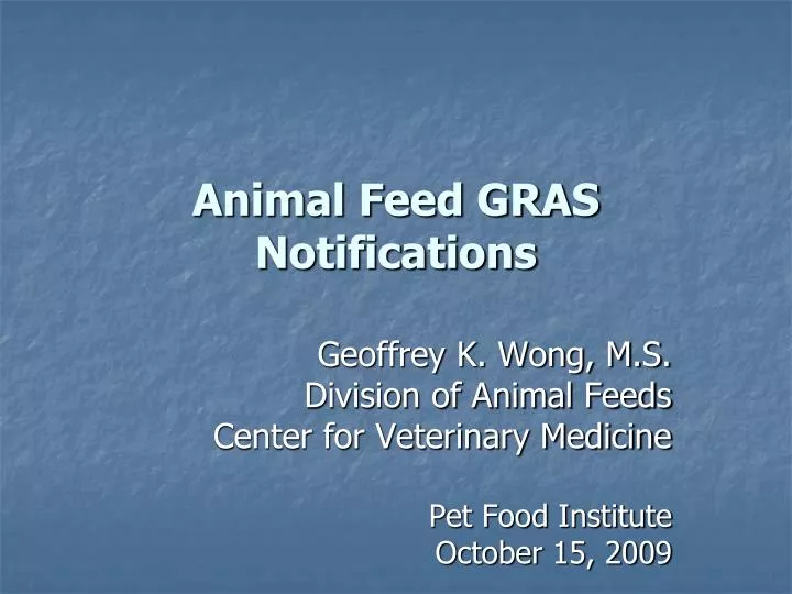 animal feed gras notifications