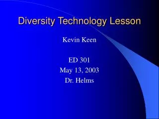 Diversity Technology Lesson