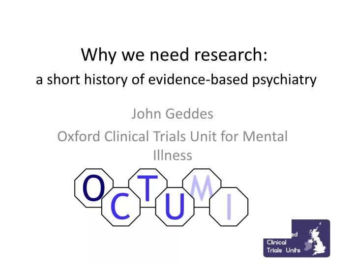 why we need research a short history of evidence based psychiatry