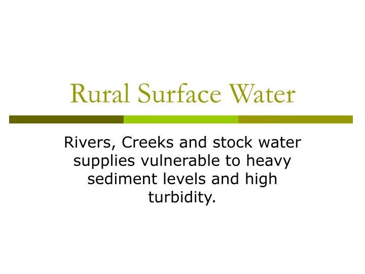 rural surface water