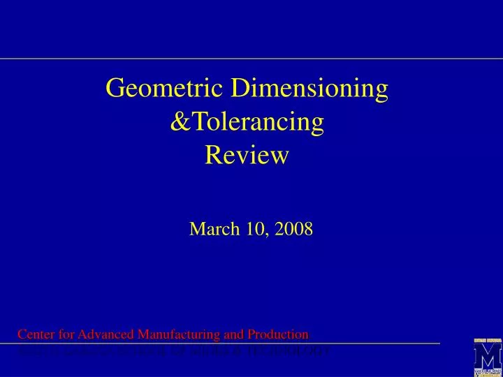 geometric dimensioning tolerancing review