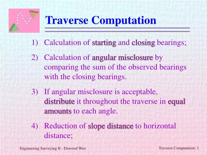 traverse computation