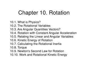 Chapter 10. Rotation