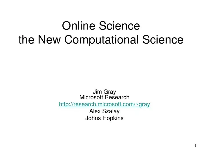 online science the new computational science