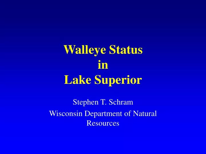 walleye status in lake superior