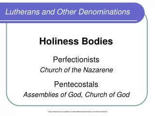 Lutherans and Other Denominations