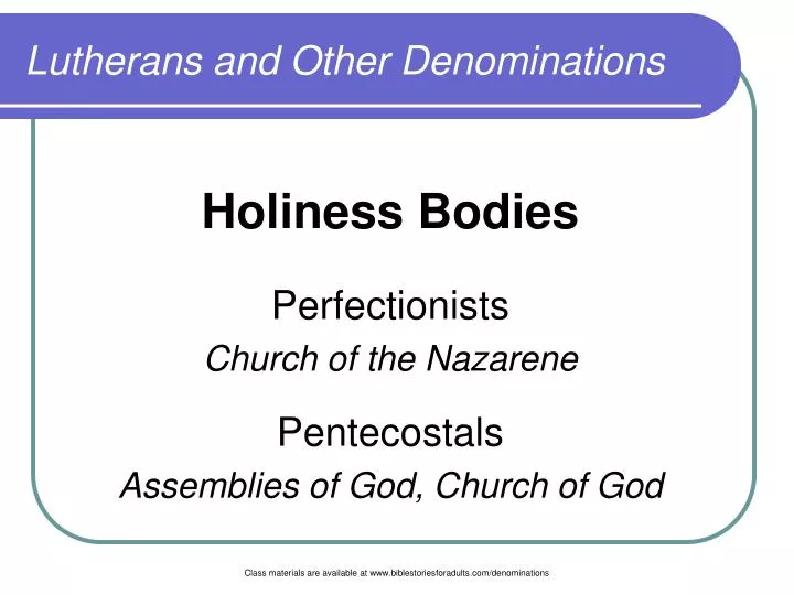 lutherans and other denominations