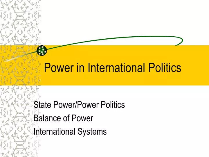 power in international politics