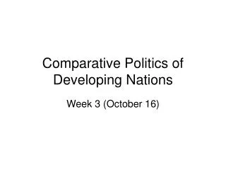 Comparative Politics of Developing Nations