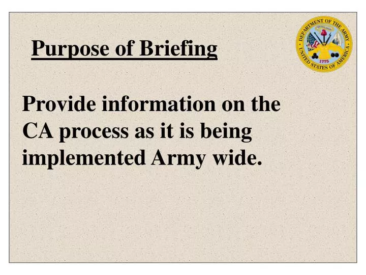 purpose of briefing