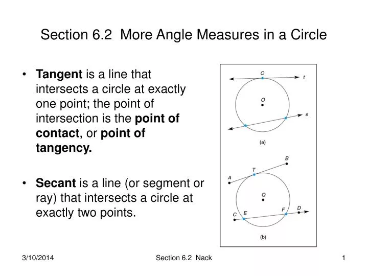 section 6 2 more angle measures in a circle