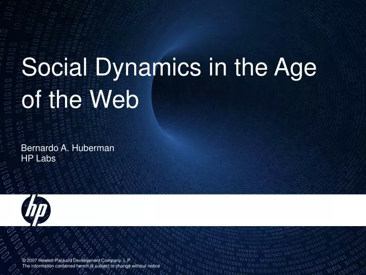 social dynamics in the age of the web