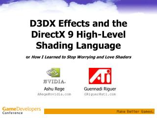 D3DX Effects and the DirectX 9 High-Level Shading Language