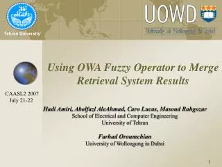 Using OWA Fuzzy Operator to Merge Retrieval System Results