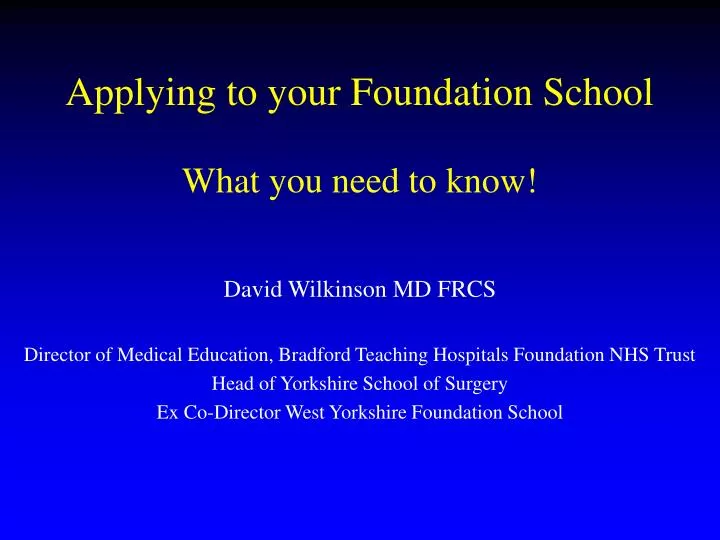 applying to your foundation school what you need to know