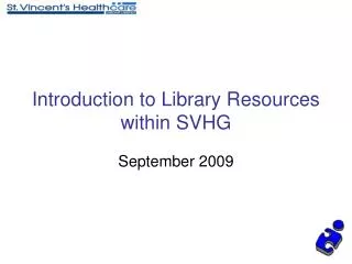 Introduction to Library Resources within SVHG