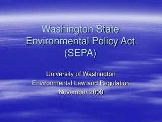 Washington State Environmental Policy Act (SEPA)