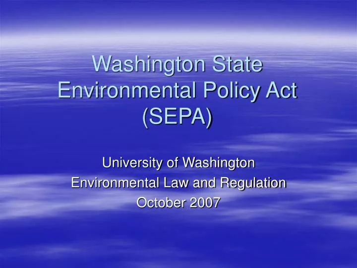 washington state environmental policy act sepa