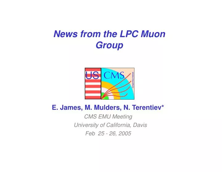 news from the lpc muon group
