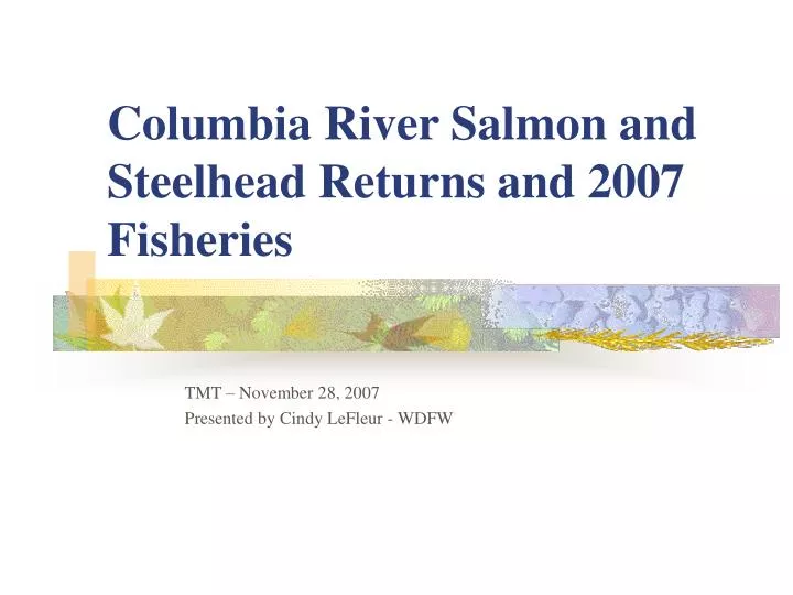 columbia river salmon and steelhead returns and 2007 fisheries