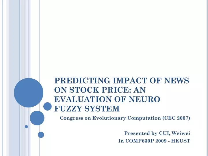 predicting impact of news on stock price an evaluation of neuro fuzzy system