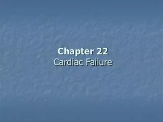 Chapter 22 Cardiac Failure