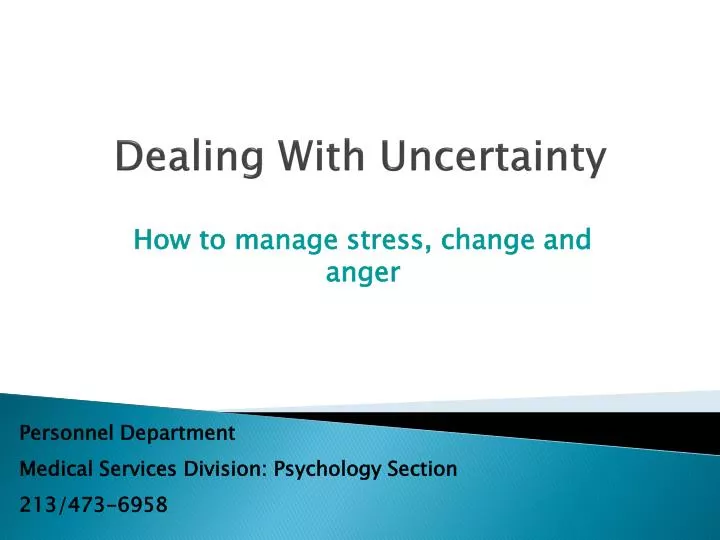 dealing with uncertainty