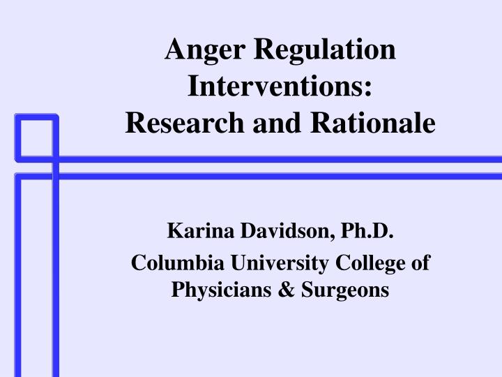 anger regulation interventions research and rationale