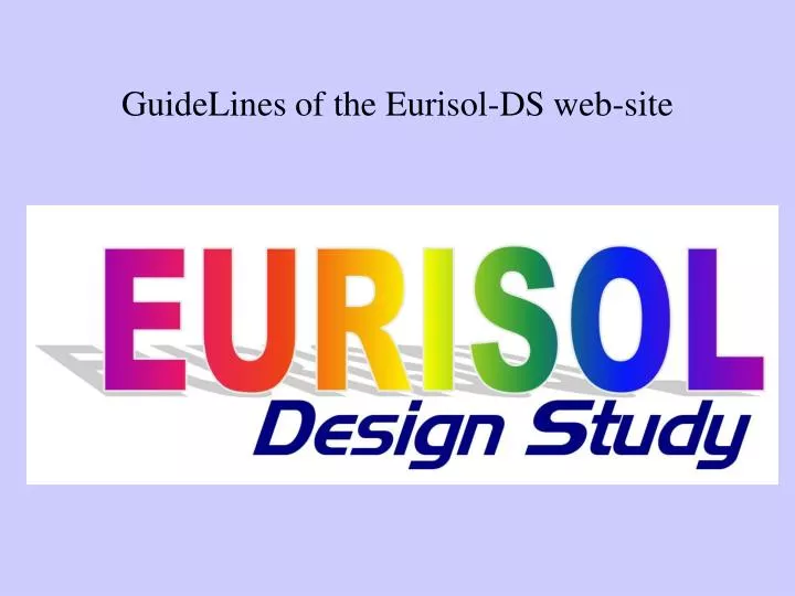 guidelines of the eurisol ds web site